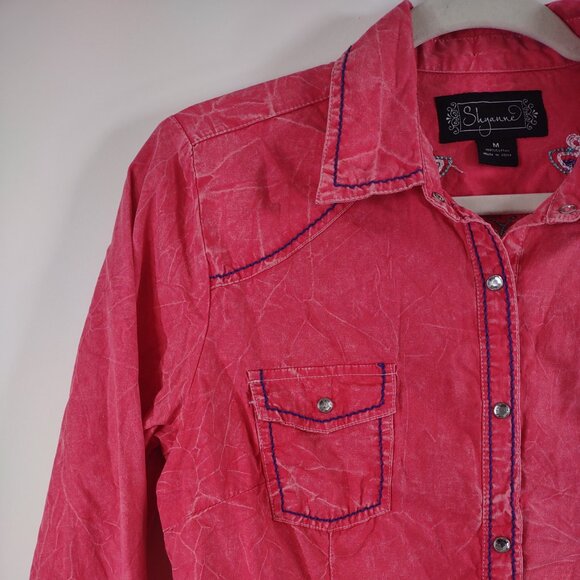 Shyanne Western Embroidered Snap Button Shirt, Size Medium - Picture 7 of 9